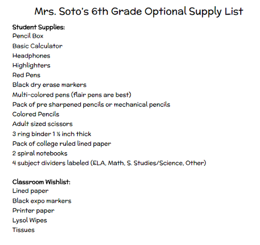 Supply List